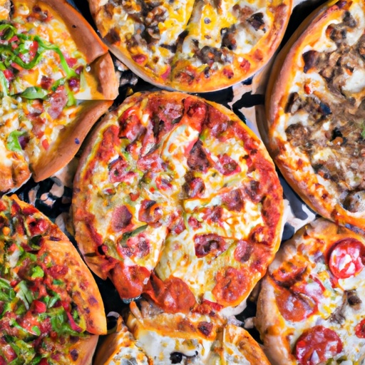 מבחר פיצות המציגות תוספות שונות, המדגישות את מגוון העדפות הפיצה.